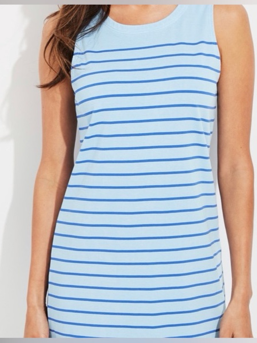Vineyard Vines Light Blue Tank with Navy Stripes